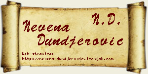 Nevena Dunđerović vizit kartica